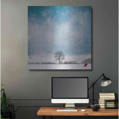 Luxe Metal Art 'The Red Umbrella' by Philippe Sainte-Laudy, Metal Wall Art,36x36