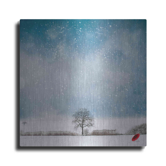 Luxe Metal Art 'The Red Umbrella' by Philippe Sainte-Laudy, Metal Wall Art