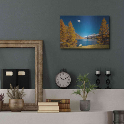 Luxe Metal Art 'The Rock And The Moon' by Philippe Sainte-Laudy, Metal Wall Art,16x12