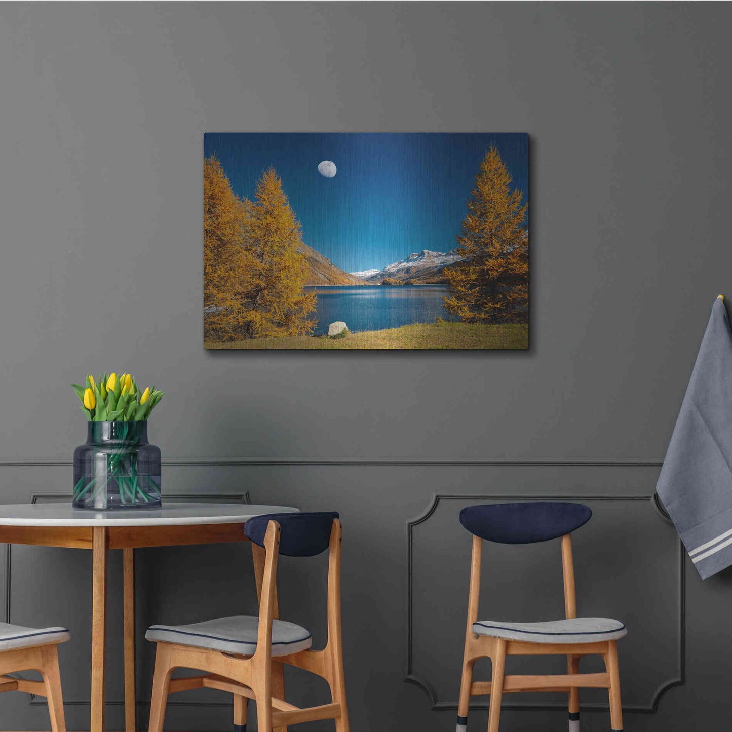 Luxe Metal Art 'The Rock And The Moon' by Philippe Sainte-Laudy, Metal Wall Art,36x24