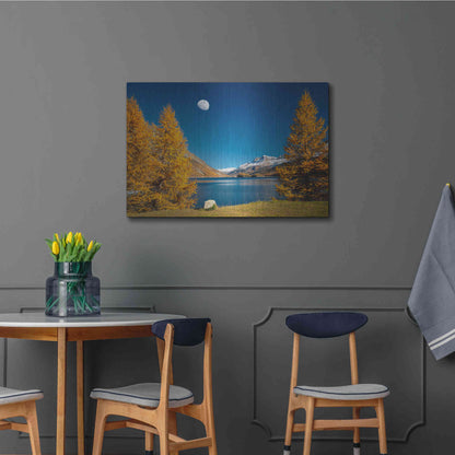 Luxe Metal Art 'The Rock And The Moon' by Philippe Sainte-Laudy, Metal Wall Art,36x24