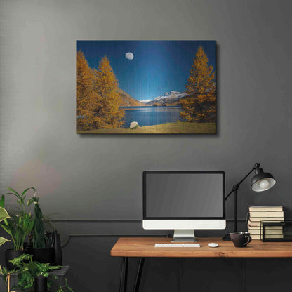 Luxe Metal Art 'The Rock And The Moon' by Philippe Sainte-Laudy, Metal Wall Art,36x24