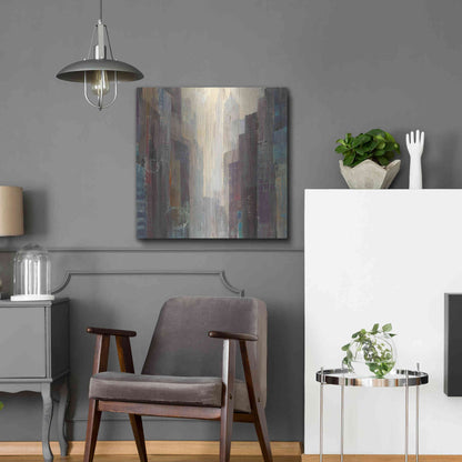 Luxe Metal Art 'City at Dawn' by Albena Hristova, Metal Wall Art,24x24