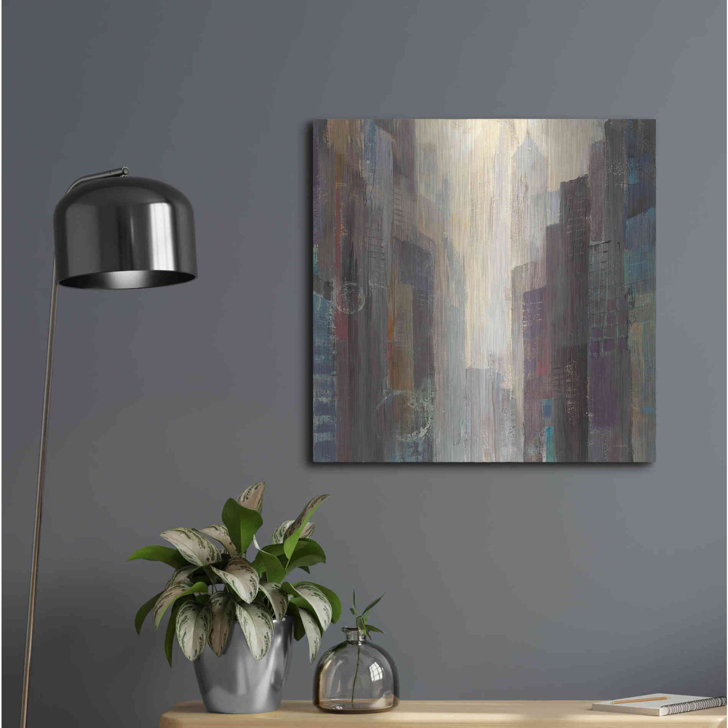 Luxe Metal Art 'City at Dawn' by Albena Hristova, Metal Wall Art,24x24