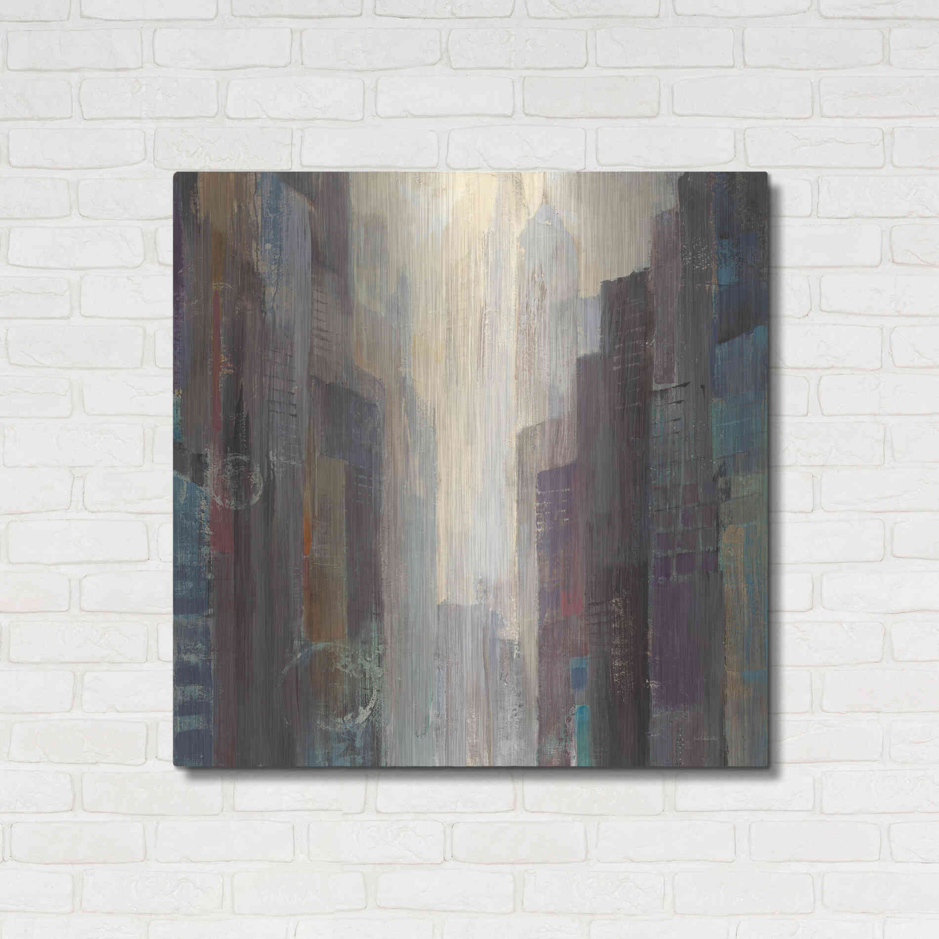 Luxe Metal Art 'City at Dawn' by Albena Hristova, Metal Wall Art,36x36