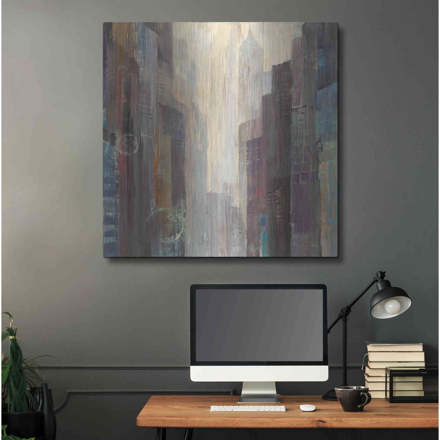 Luxe Metal Art 'City at Dawn' by Albena Hristova, Metal Wall Art,36x36