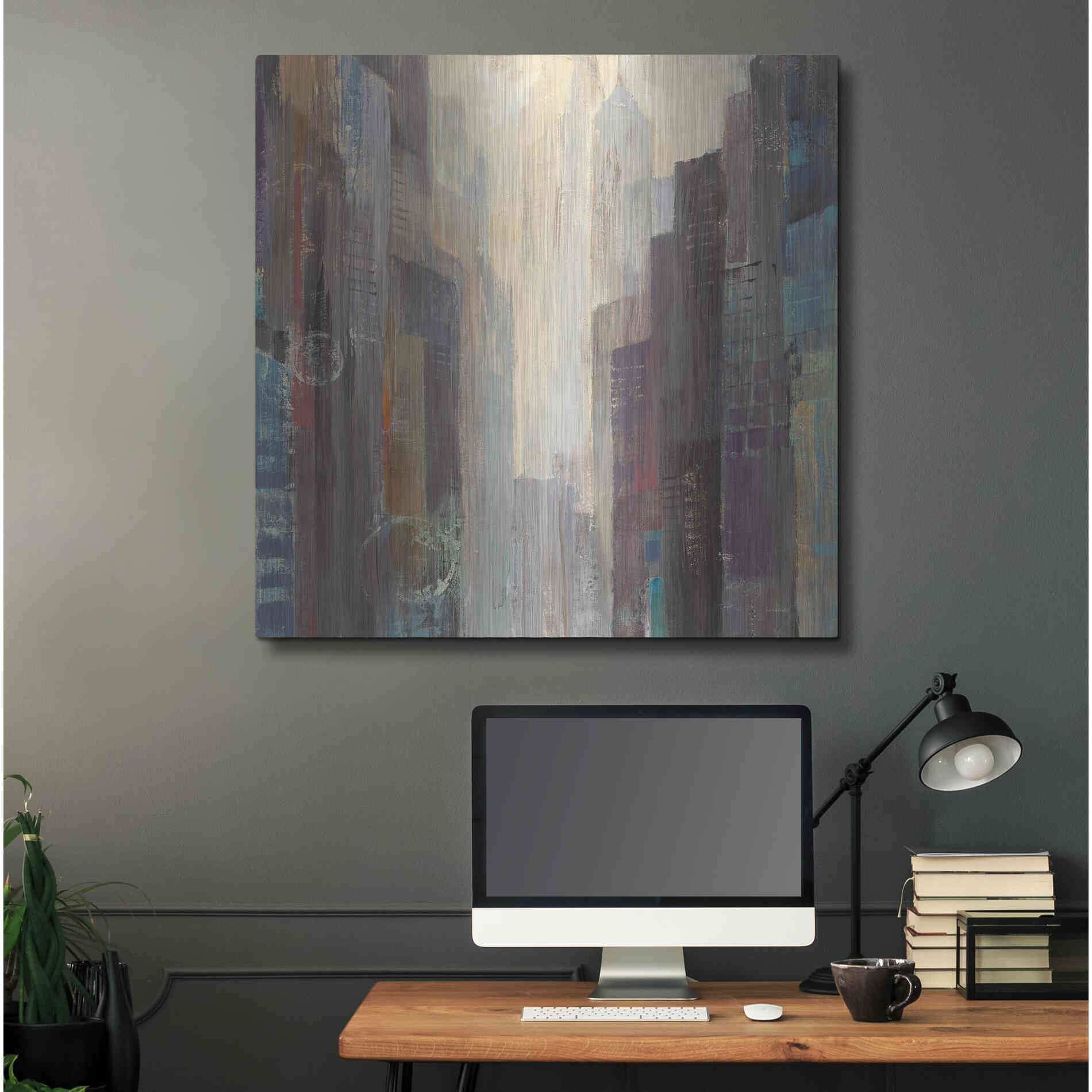 Luxe Metal Art 'City at Dawn' by Albena Hristova, Metal Wall Art,36x36