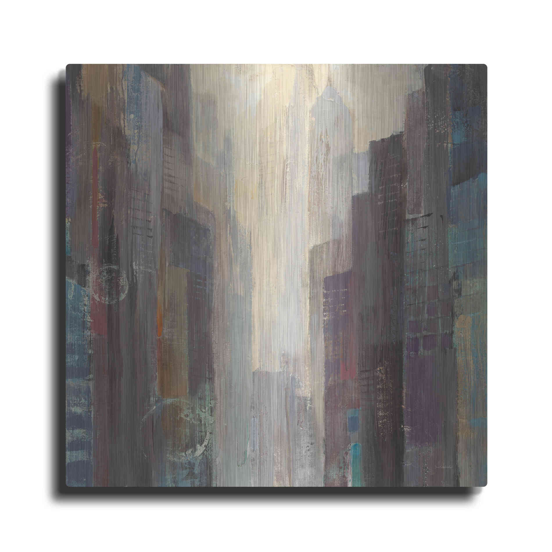 Luxe Metal Art 'City at Dawn' by Albena Hristova, Metal Wall Art