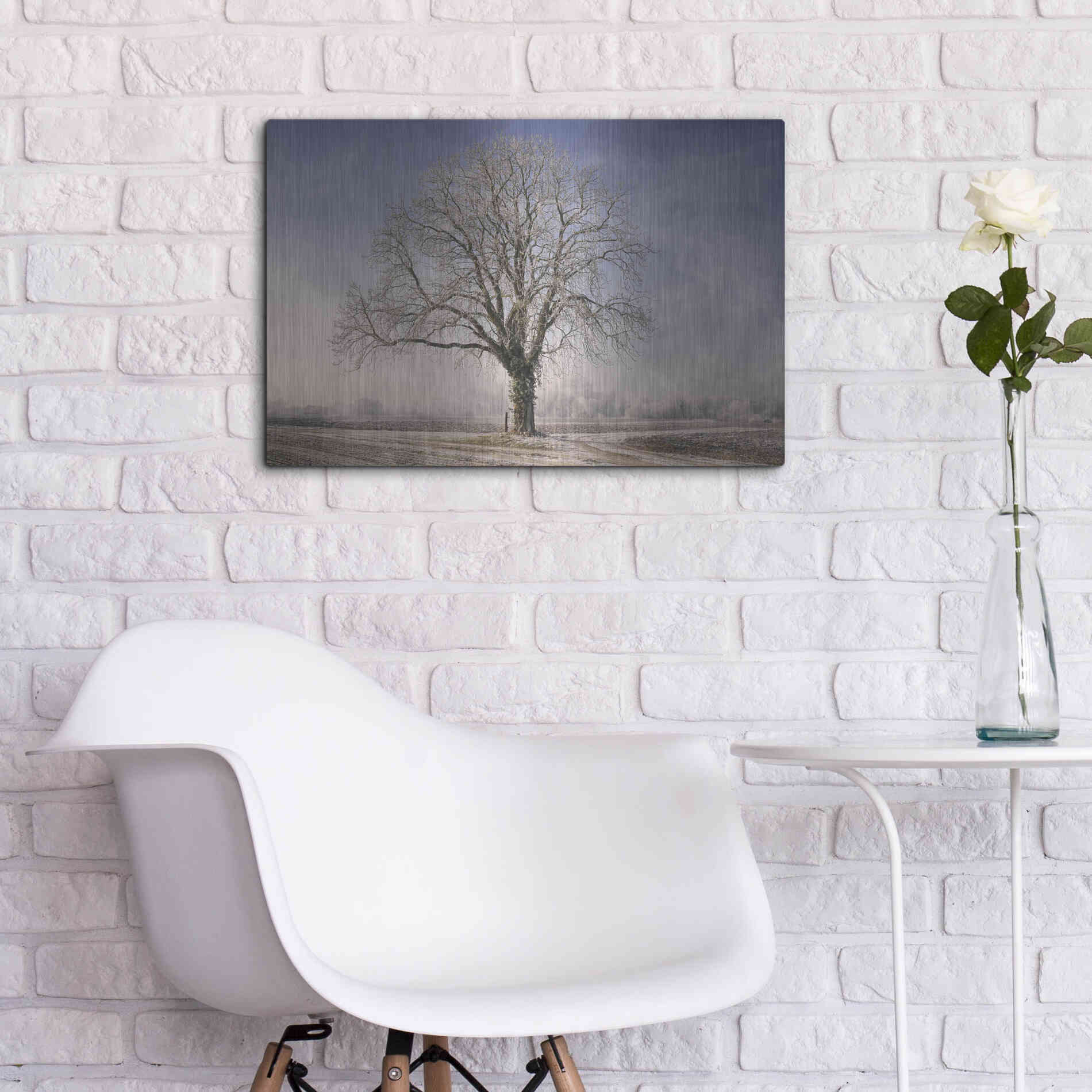 Luxe Metal Art 'The Tree Fairy Tale' by Philippe Sainte-Laudy, Metal Wall Art,24x16