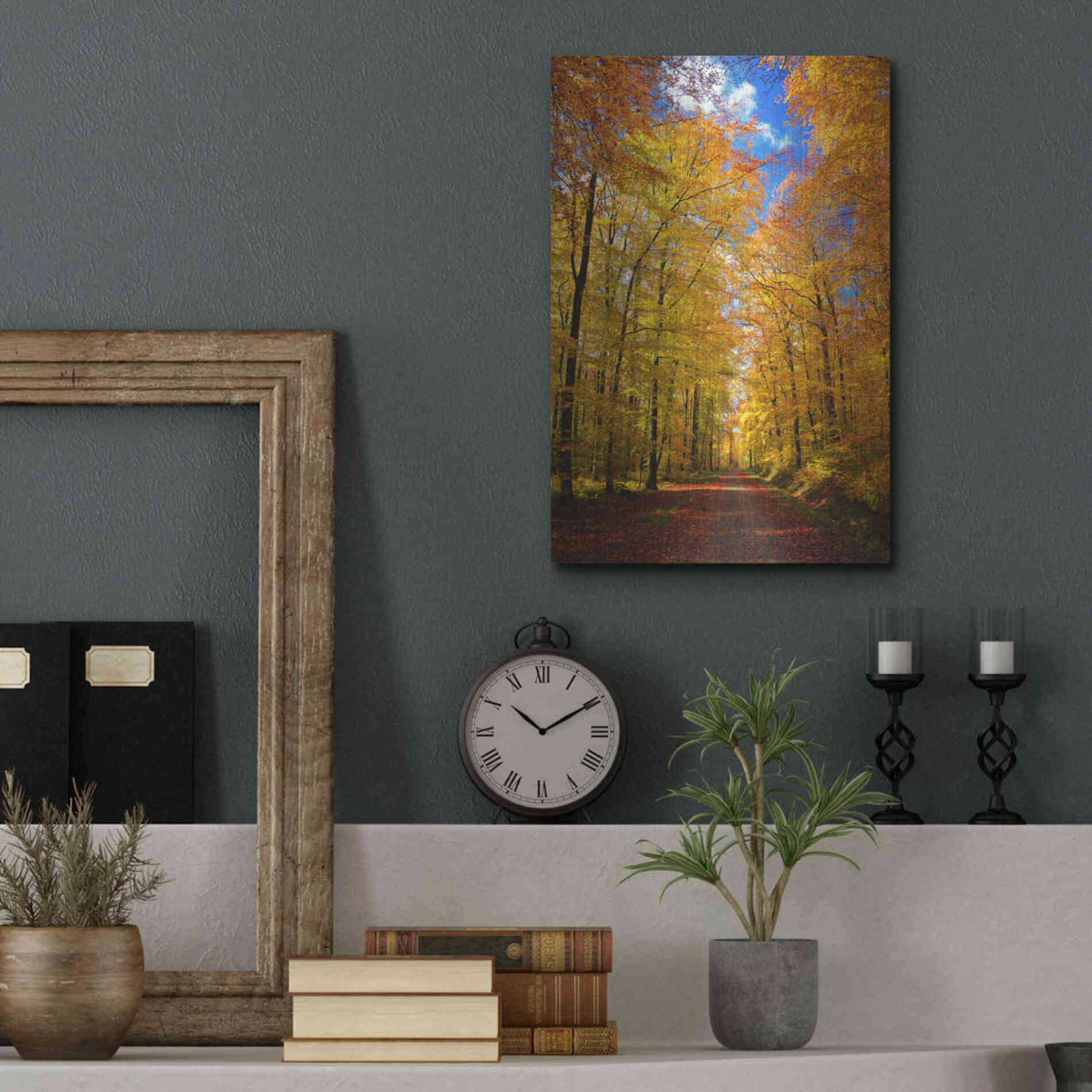 Luxe Metal Art 'Way to Fall' by Philippe Sainte-Laudy, Metal Wall Art,12x16