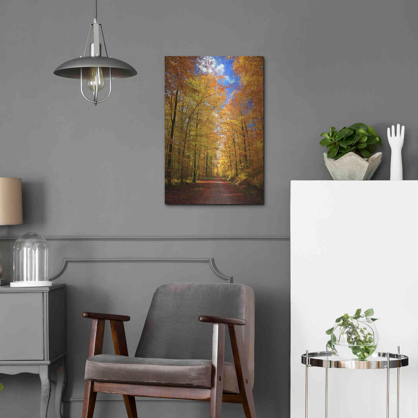 Luxe Metal Art 'Way to Fall' by Philippe Sainte-Laudy, Metal Wall Art,16x24