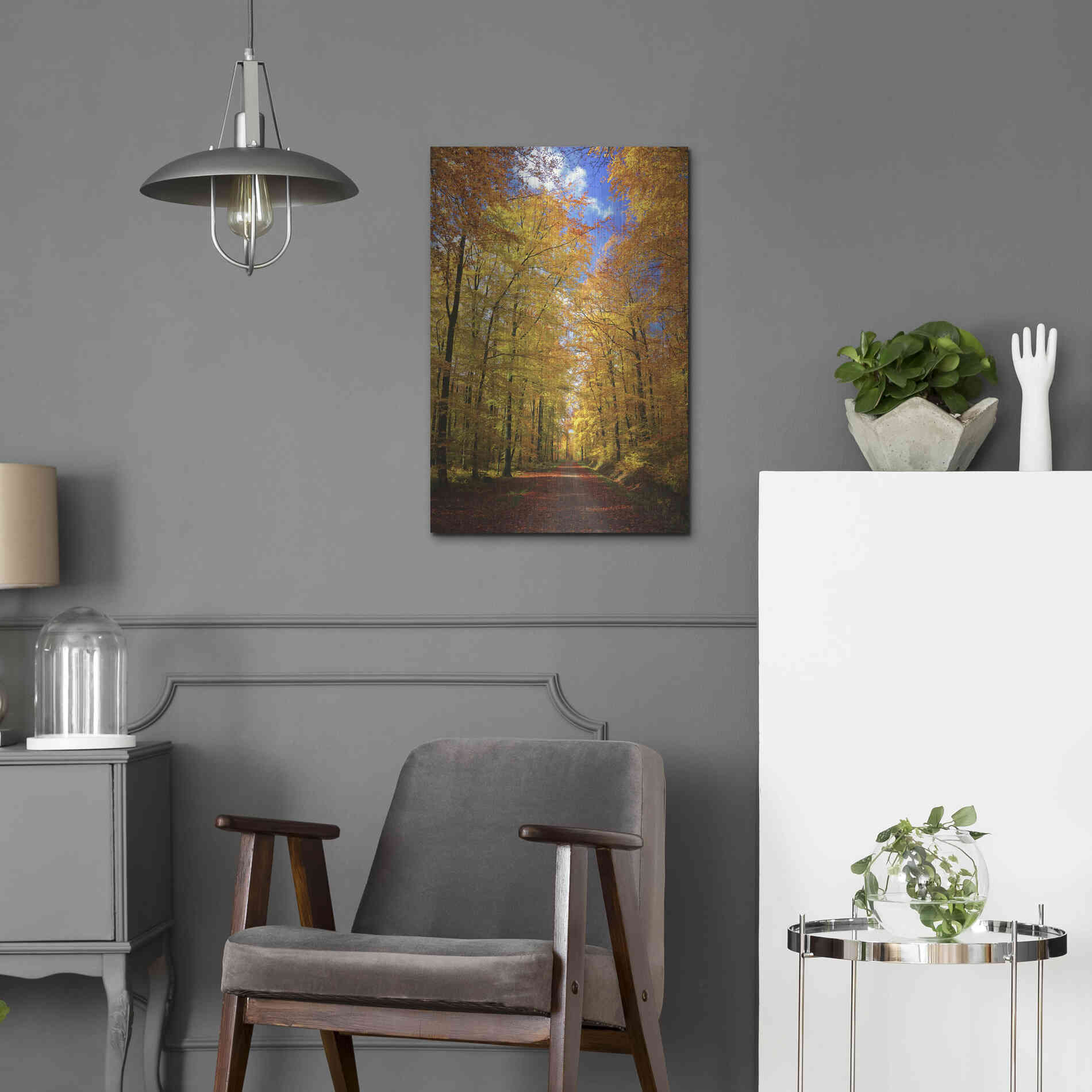 Luxe Metal Art 'Way to Fall' by Philippe Sainte-Laudy, Metal Wall Art,16x24