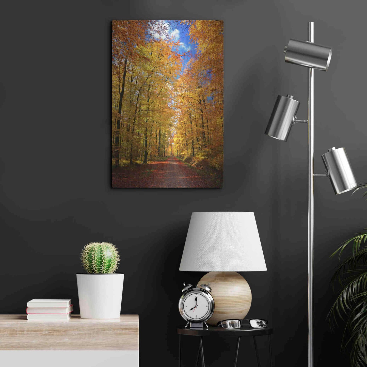 Luxe Metal Art 'Way to Fall' by Philippe Sainte-Laudy, Metal Wall Art,16x24
