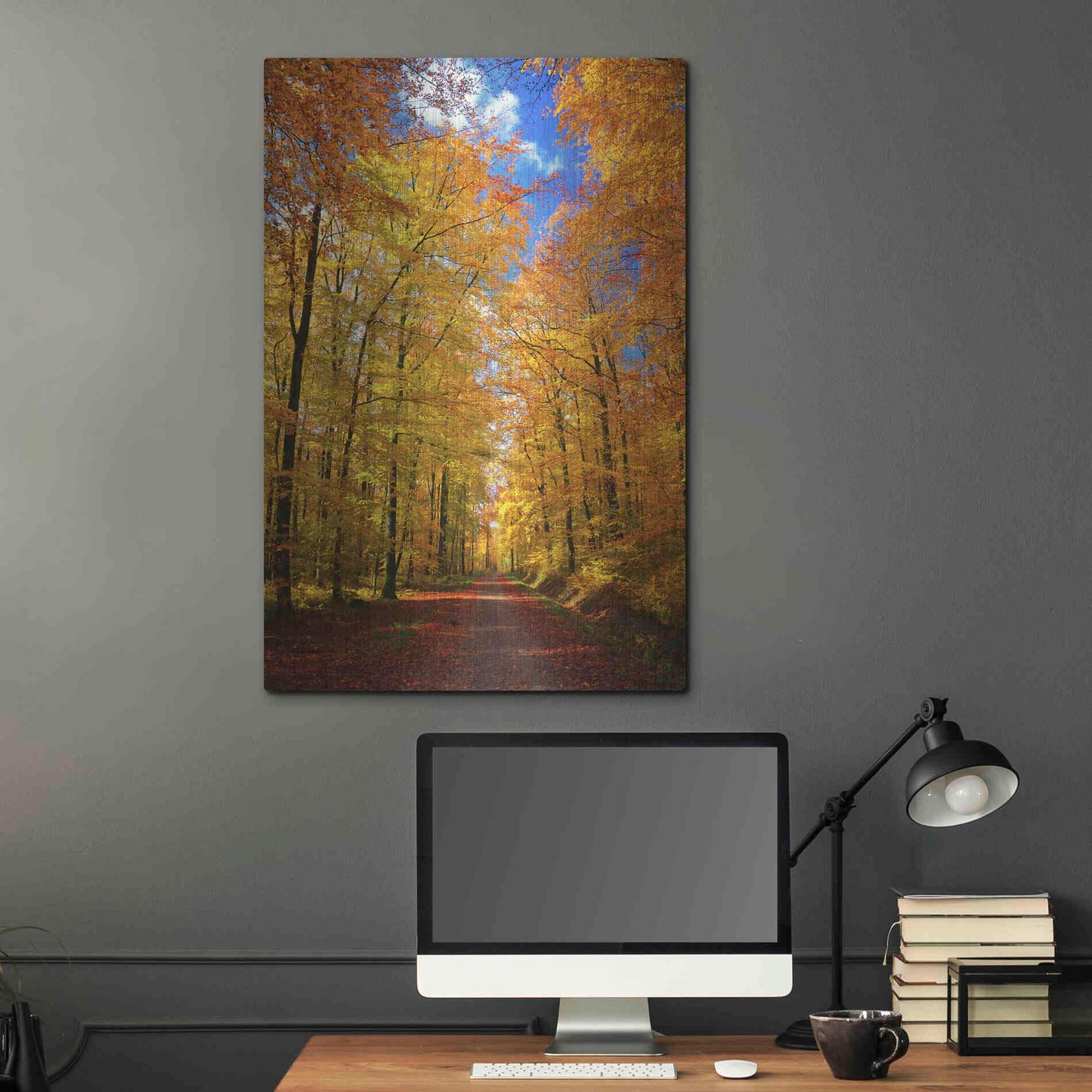 Luxe Metal Art 'Way to Fall' by Philippe Sainte-Laudy, Metal Wall Art,24x36