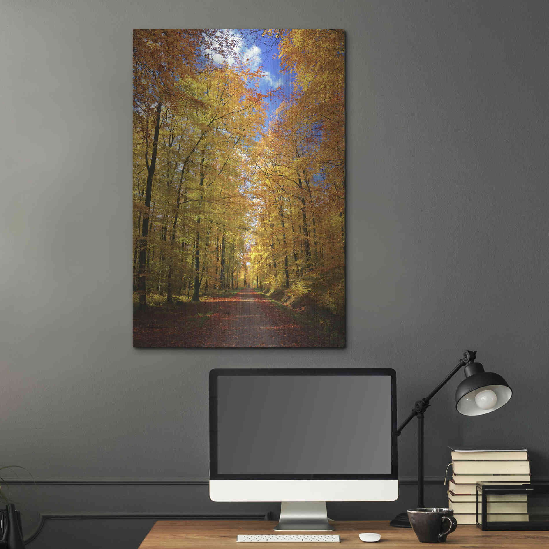 Luxe Metal Art 'Way to Fall' by Philippe Sainte-Laudy, Metal Wall Art,24x36