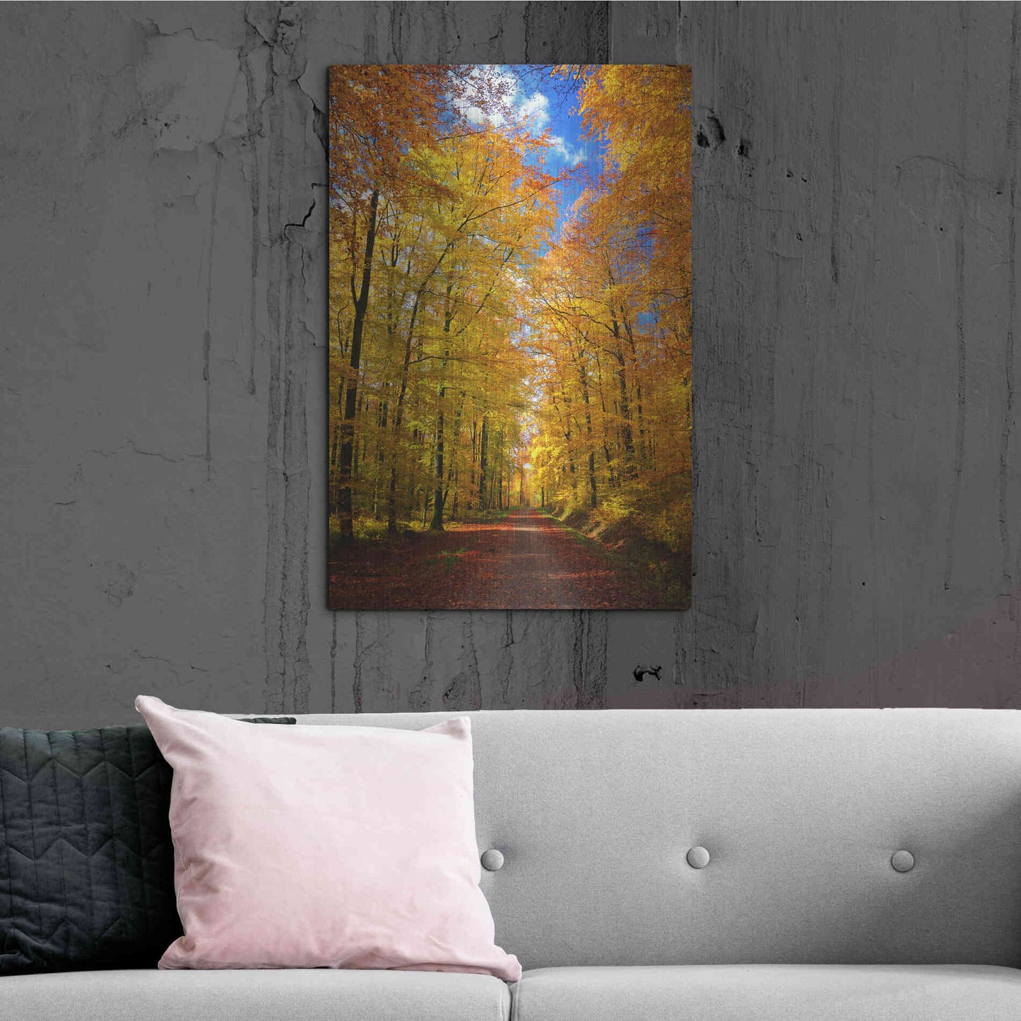 Luxe Metal Art 'Way to Fall' by Philippe Sainte-Laudy, Metal Wall Art,24x36