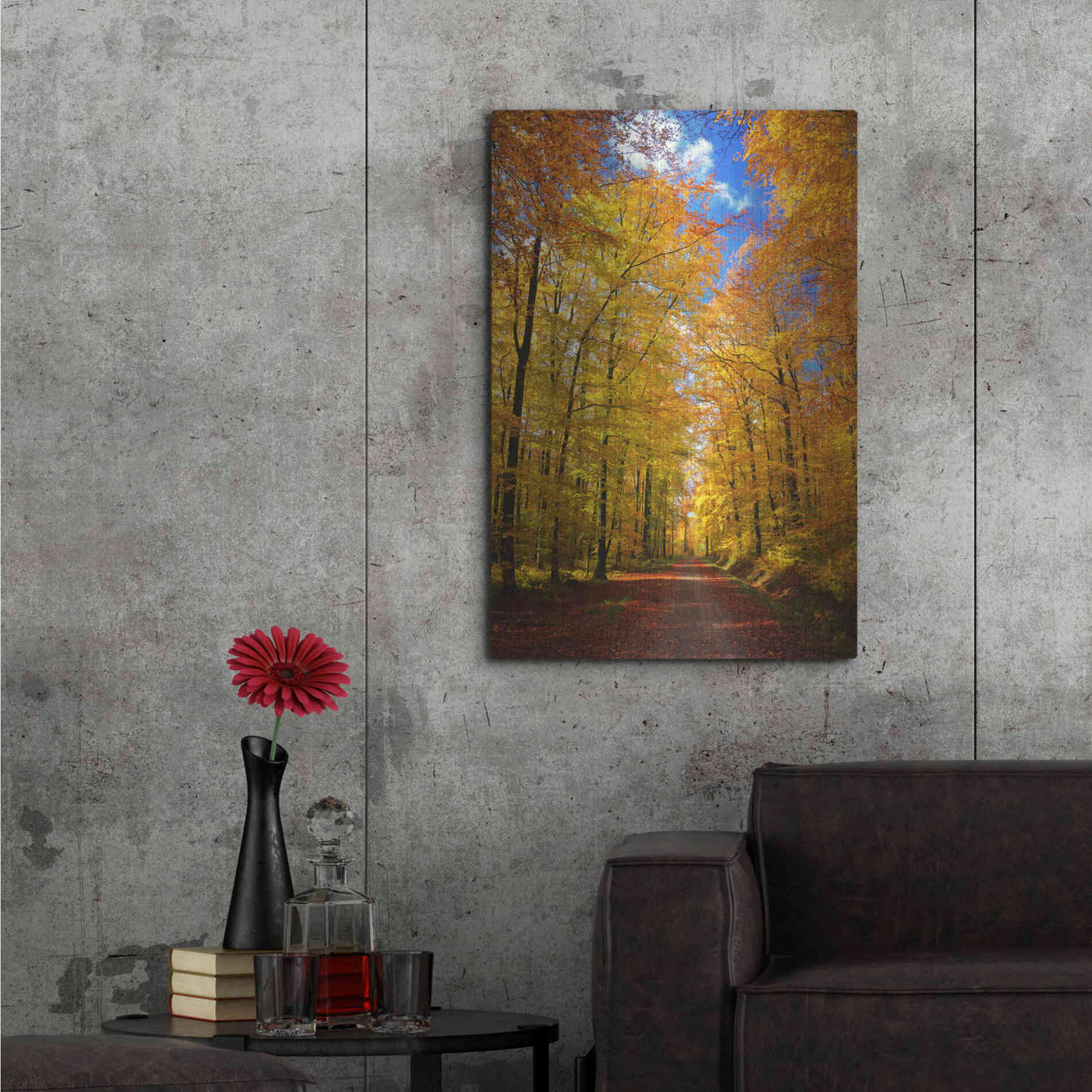 Luxe Metal Art 'Way to Fall' by Philippe Sainte-Laudy, Metal Wall Art,24x36
