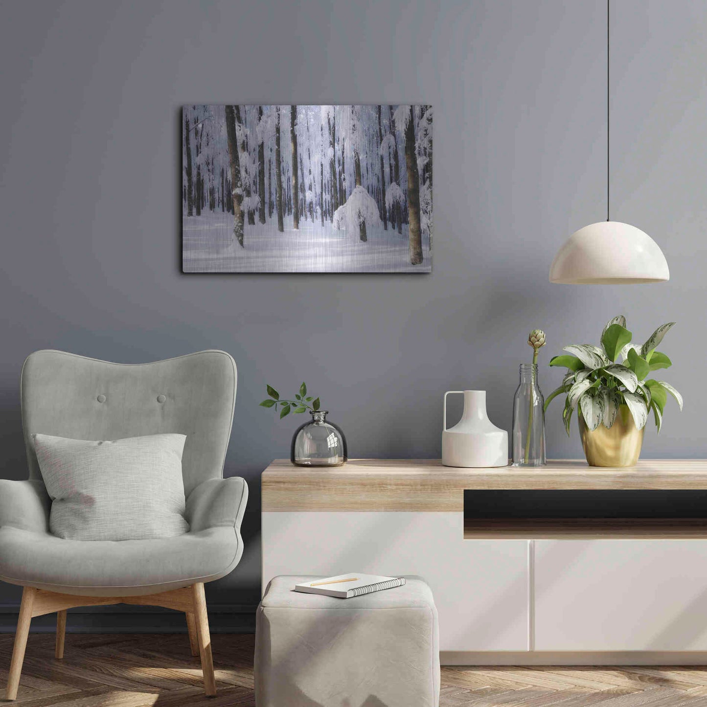 Luxe Metal Art 'White Muslin' by Philippe Sainte-Laudy, Metal Wall Art,24x16