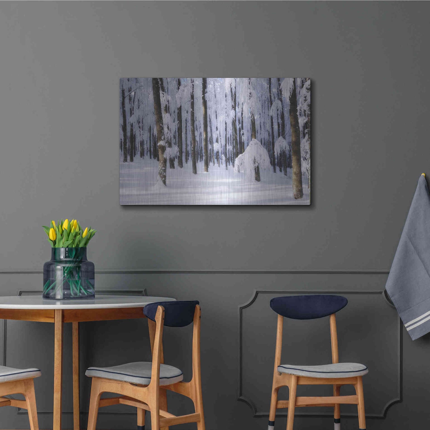 Luxe Metal Art 'White Muslin' by Philippe Sainte-Laudy, Metal Wall Art,36x24