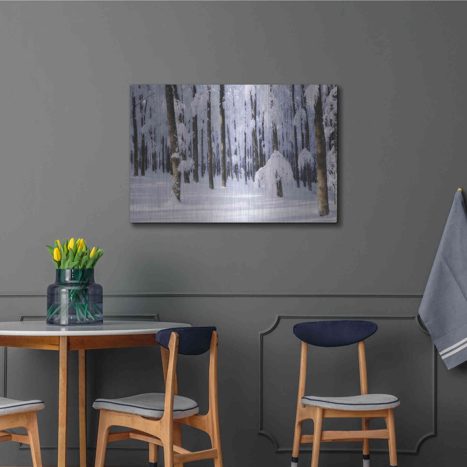 Luxe Metal Art 'White Muslin' by Philippe Sainte-Laudy, Metal Wall Art,36x24