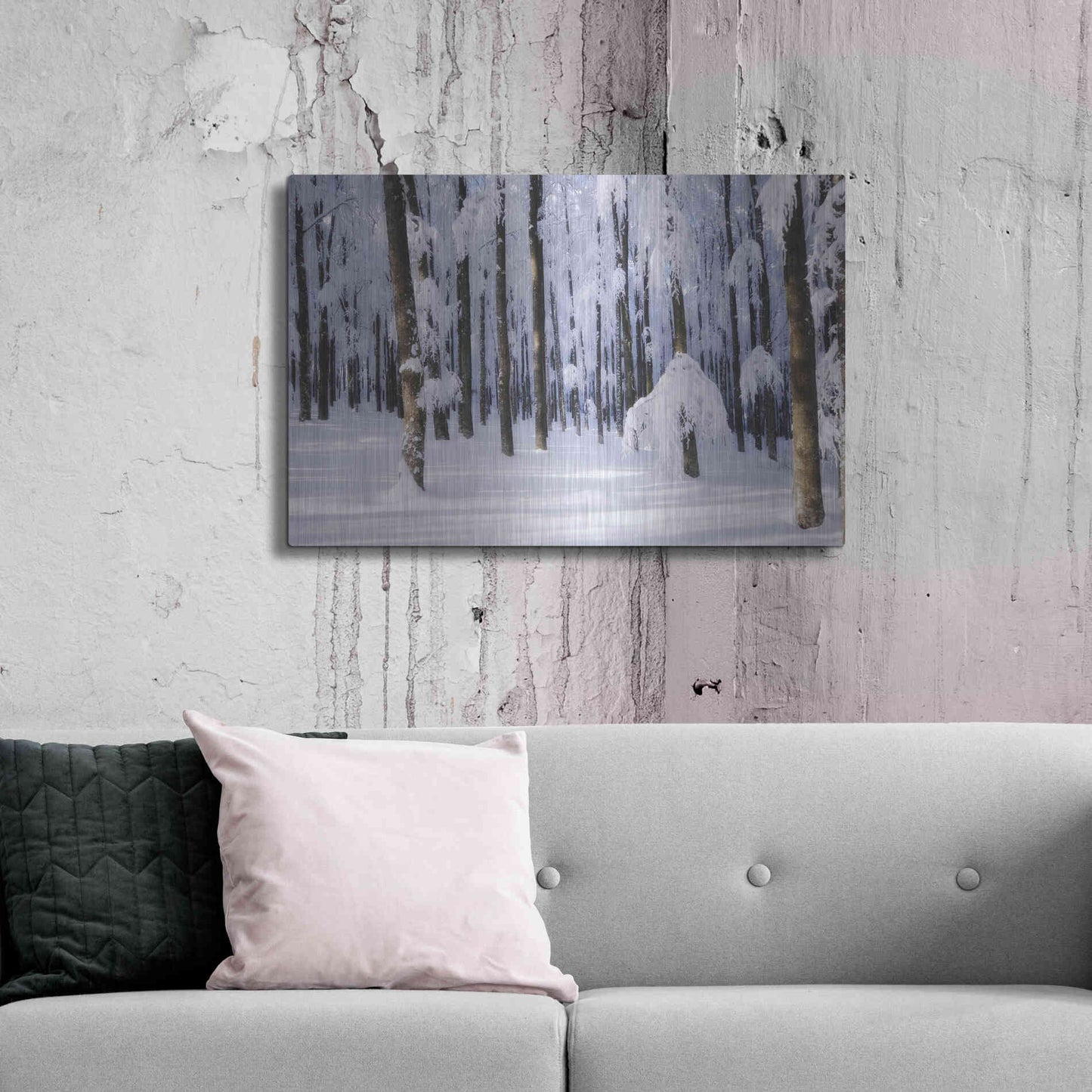 Luxe Metal Art 'White Muslin' by Philippe Sainte-Laudy, Metal Wall Art,36x24
