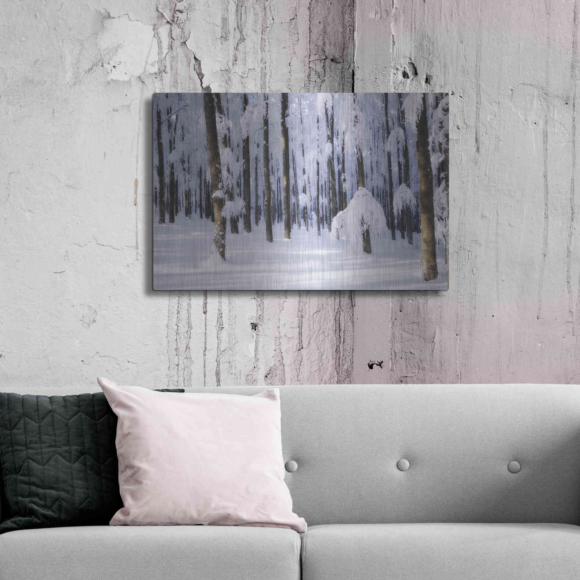 Luxe Metal Art 'White Muslin' by Philippe Sainte-Laudy, Metal Wall Art,36x24