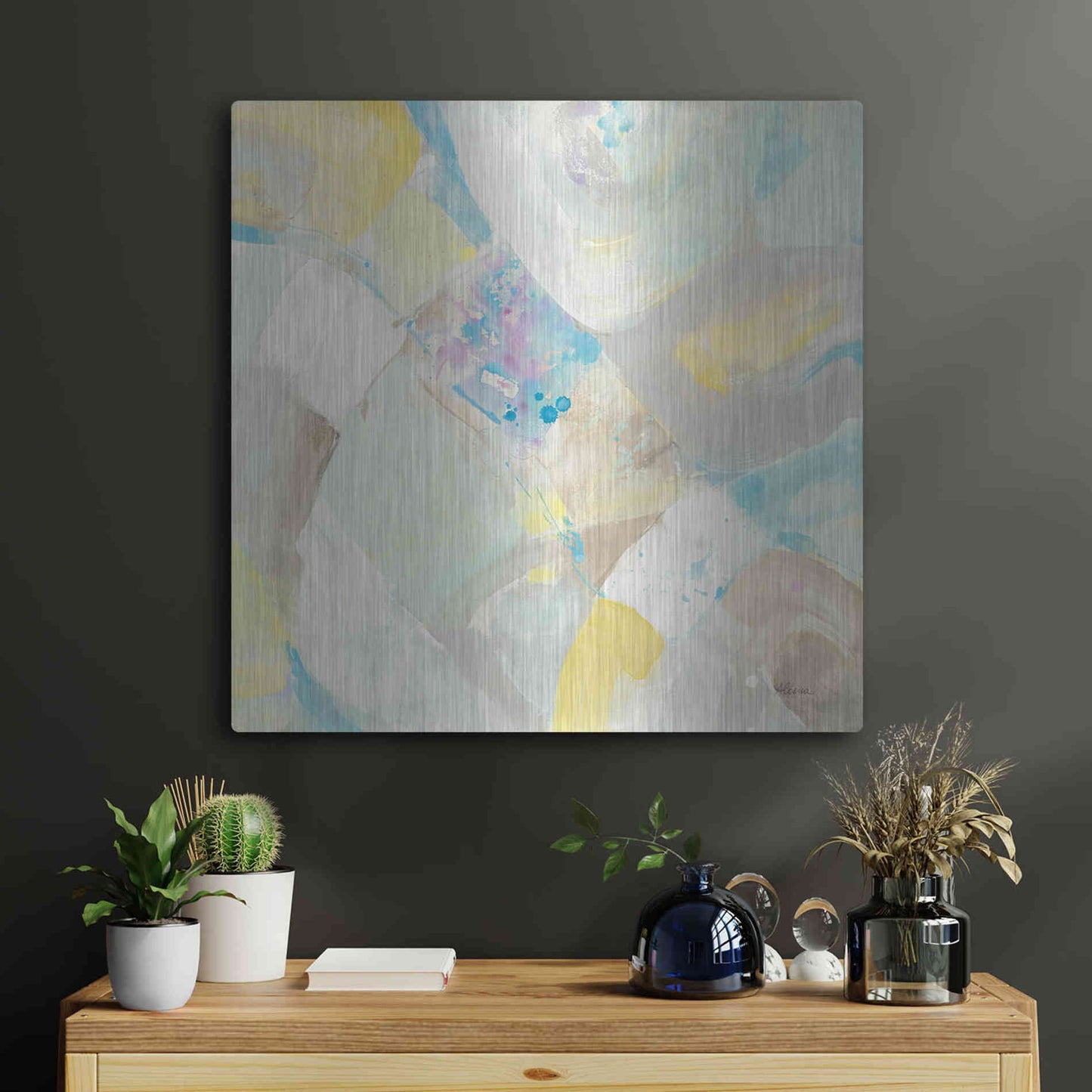 Luxe Metal Art 'White Rock I' by Albena Hristova, Metal Wall Art,24x24