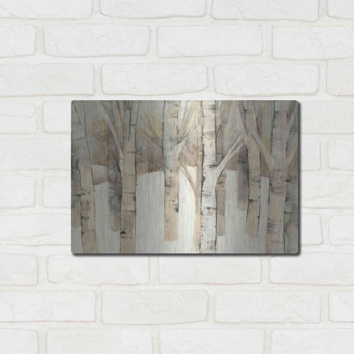 Luxe Metal Art 'First Snow' by Albena Hristova, Metal Wall Art,16x12