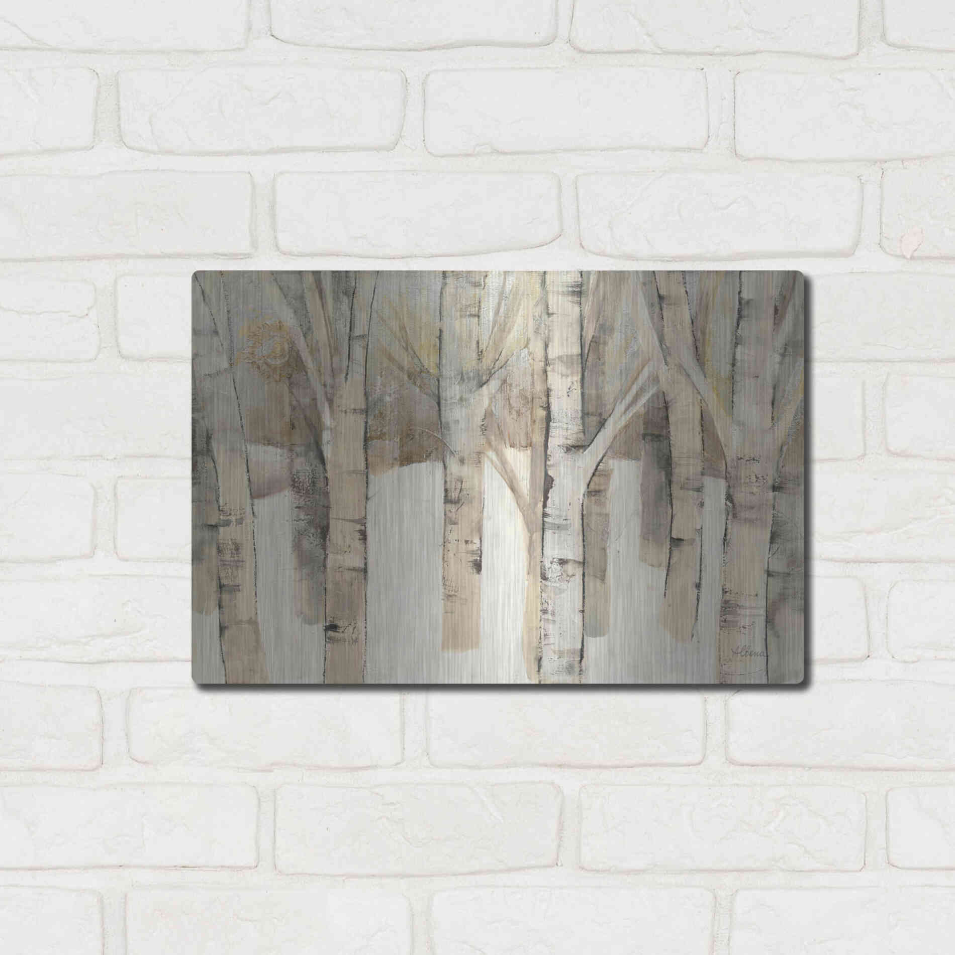 Luxe Metal Art 'First Snow' by Albena Hristova, Metal Wall Art,16x12