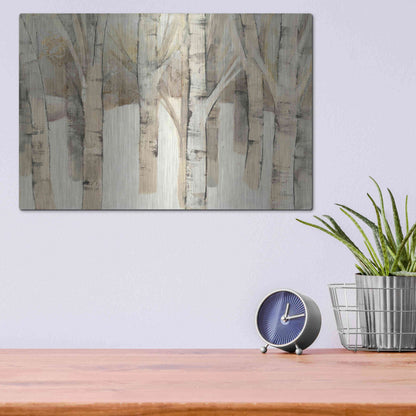 Luxe Metal Art 'First Snow' by Albena Hristova, Metal Wall Art,16x12