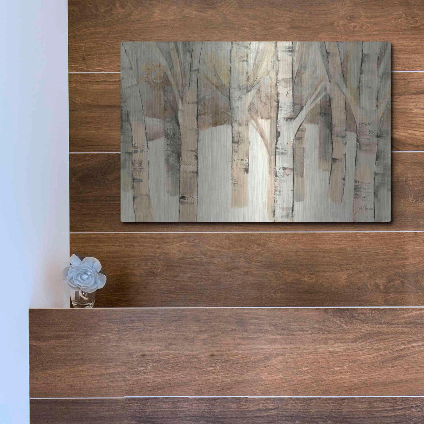 Luxe Metal Art 'First Snow' by Albena Hristova, Metal Wall Art,16x12