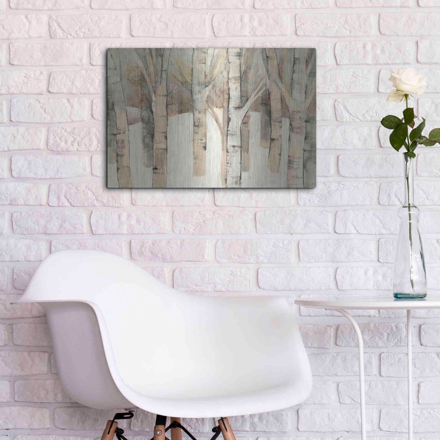 Luxe Metal Art 'First Snow' by Albena Hristova, Metal Wall Art,24x16