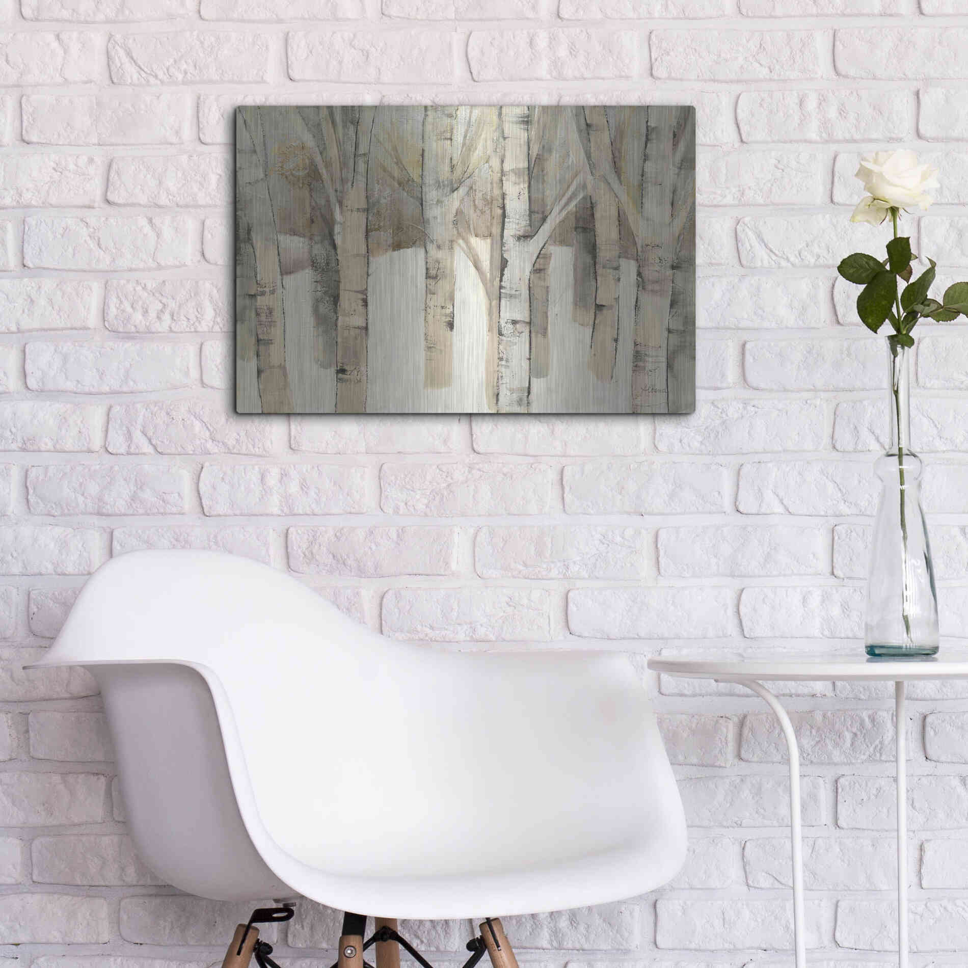 Luxe Metal Art 'First Snow' by Albena Hristova, Metal Wall Art,24x16