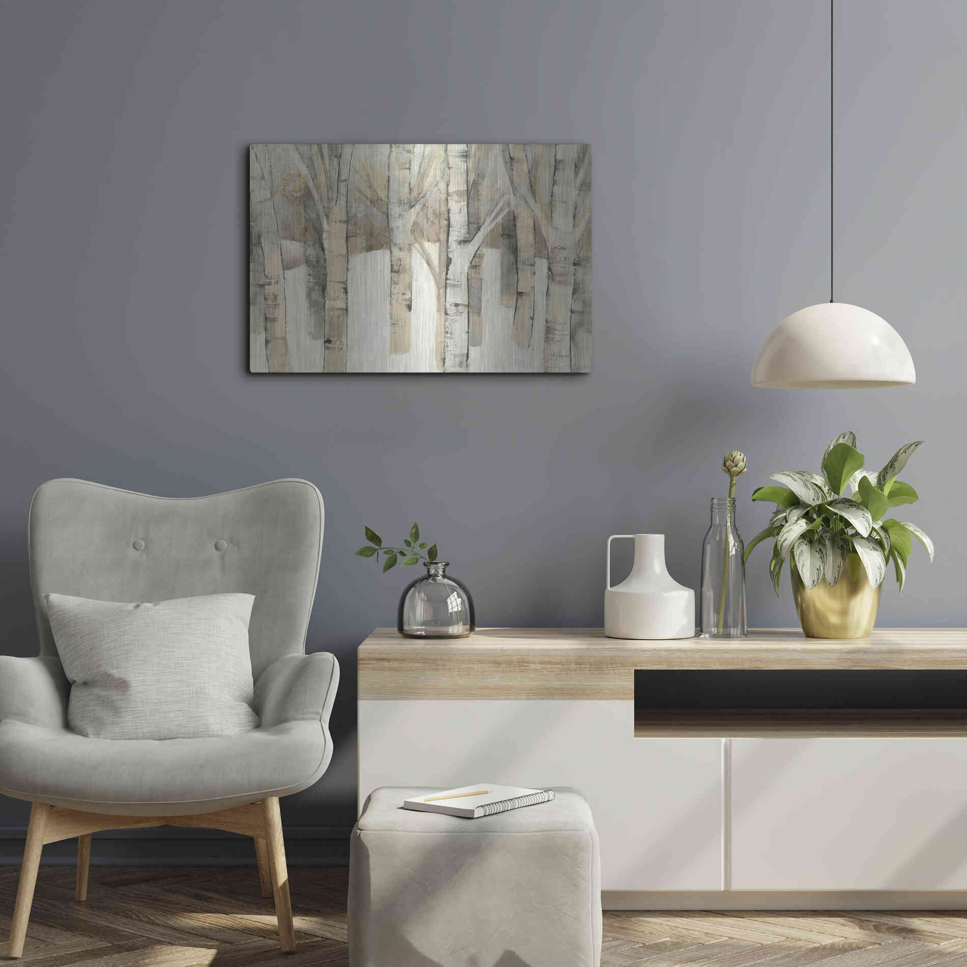 Luxe Metal Art 'First Snow' by Albena Hristova, Metal Wall Art,24x16