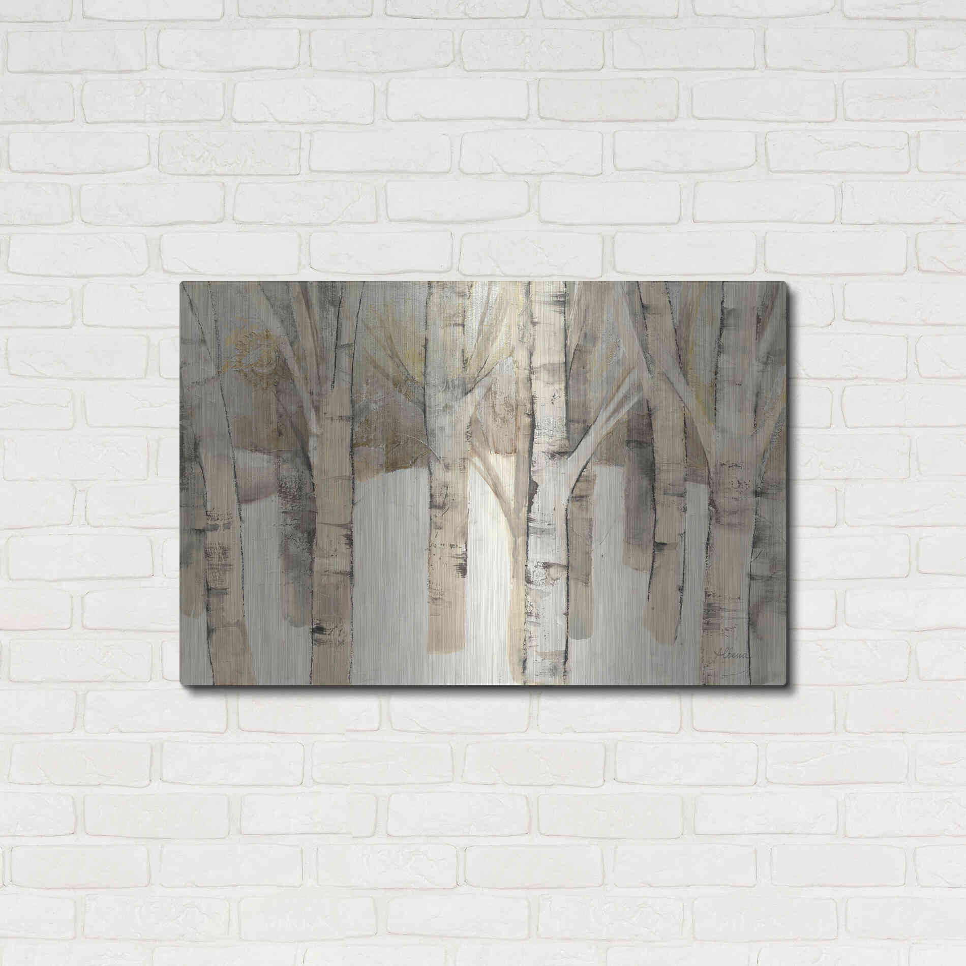 Luxe Metal Art 'First Snow' by Albena Hristova, Metal Wall Art,36x24
