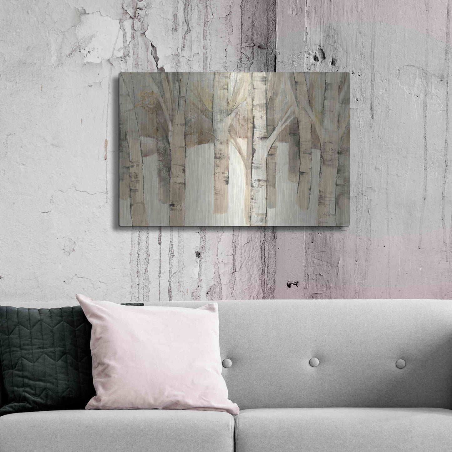 Luxe Metal Art 'First Snow' by Albena Hristova, Metal Wall Art,36x24