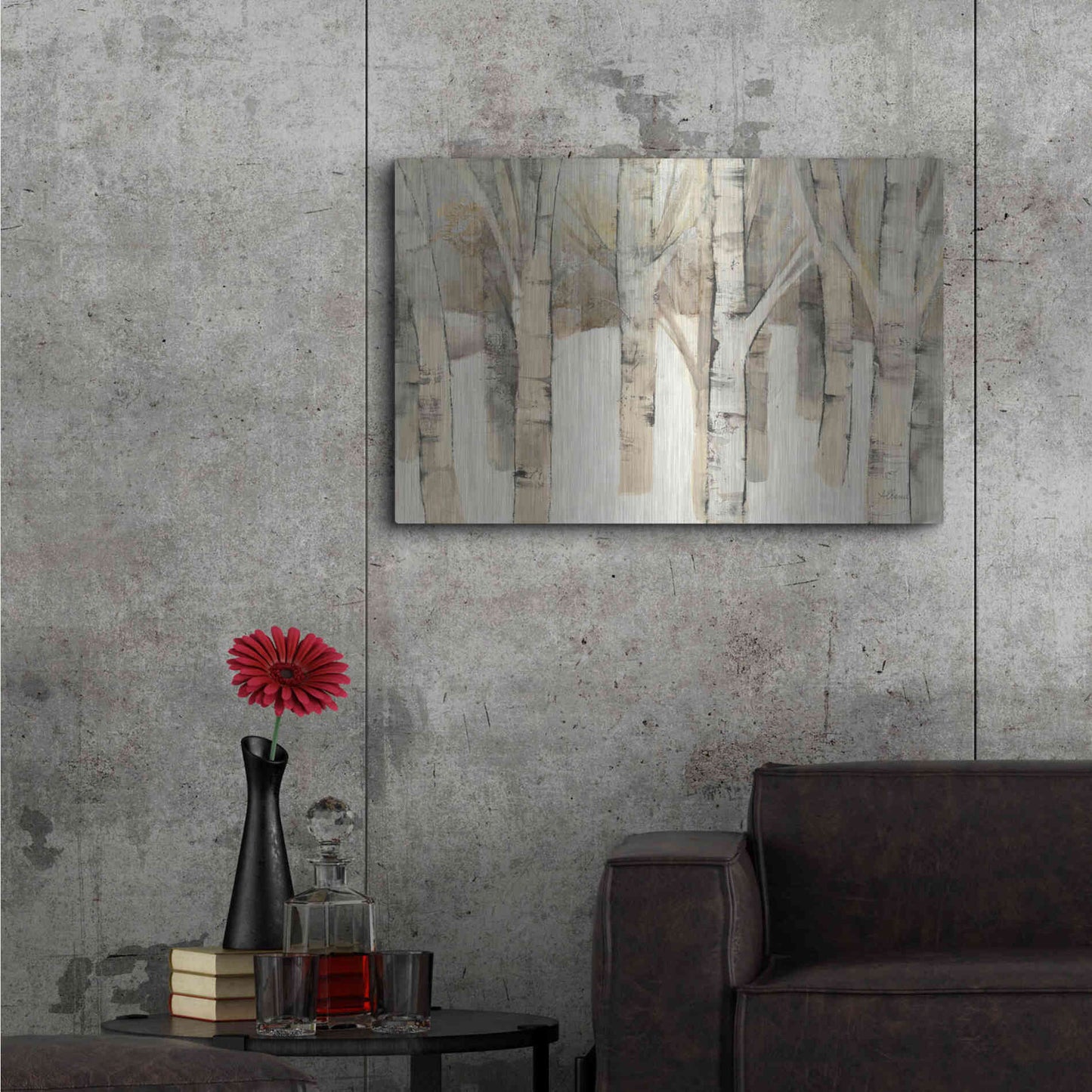 Luxe Metal Art 'First Snow' by Albena Hristova, Metal Wall Art,36x24