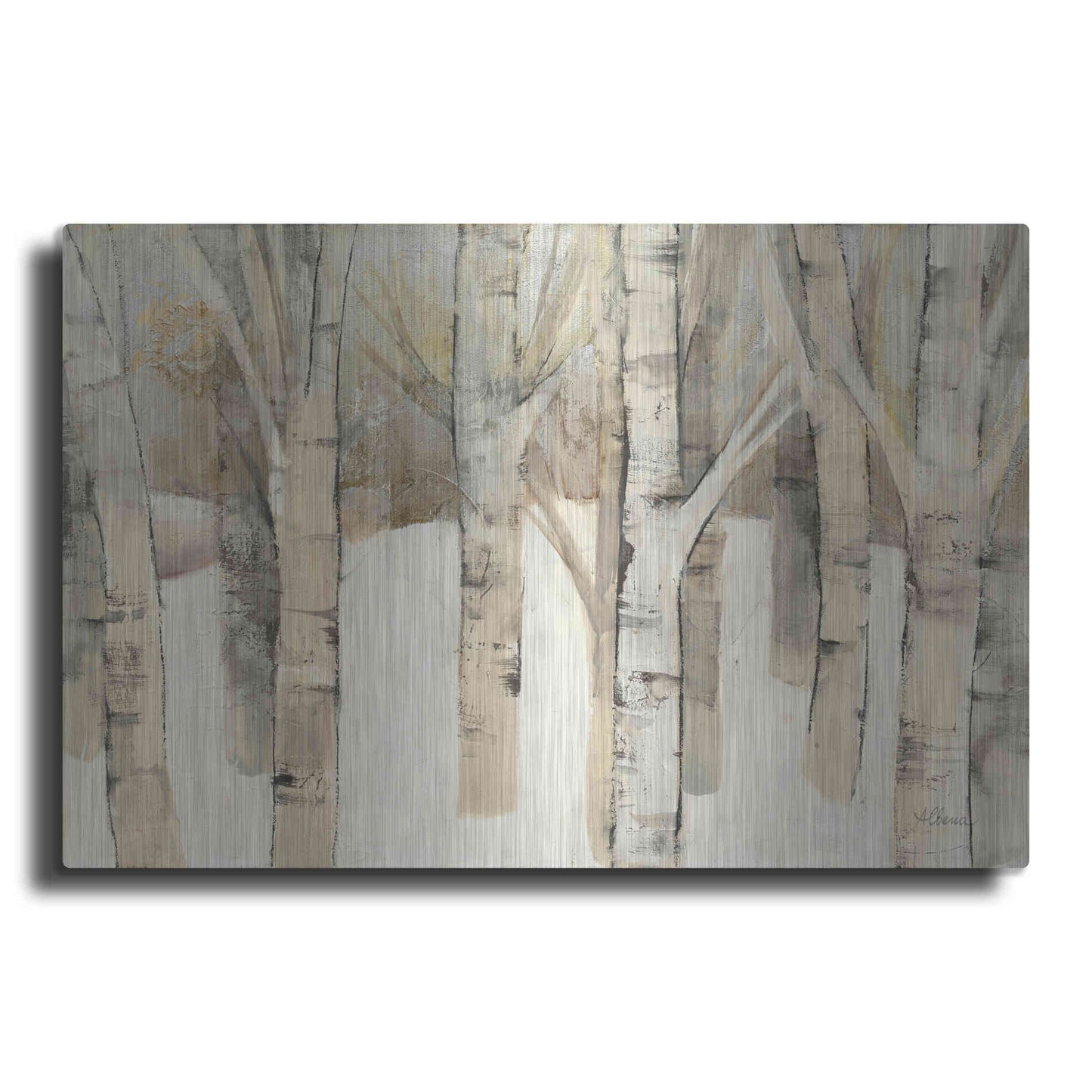 Luxe Metal Art 'First Snow' by Albena Hristova, Metal Wall Art