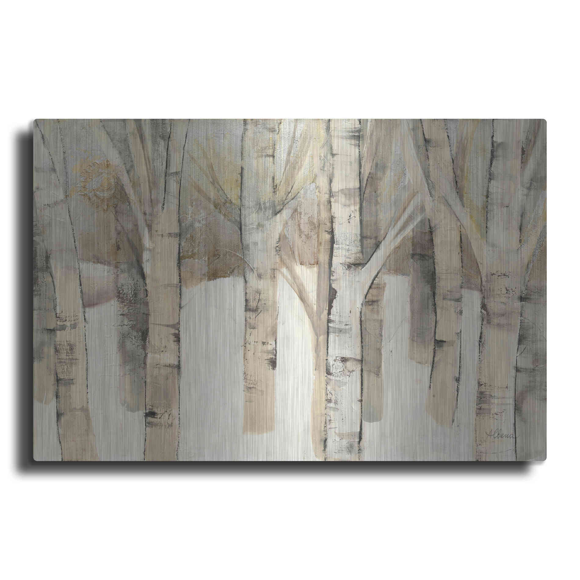 Luxe Metal Art 'First Snow' by Albena Hristova, Metal Wall Art
