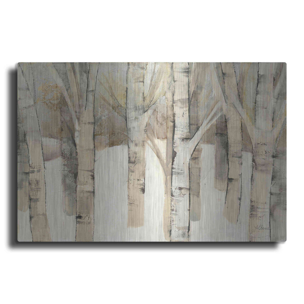 Luxe Metal Art 'First Snow' by Albena Hristova, Metal Wall Art