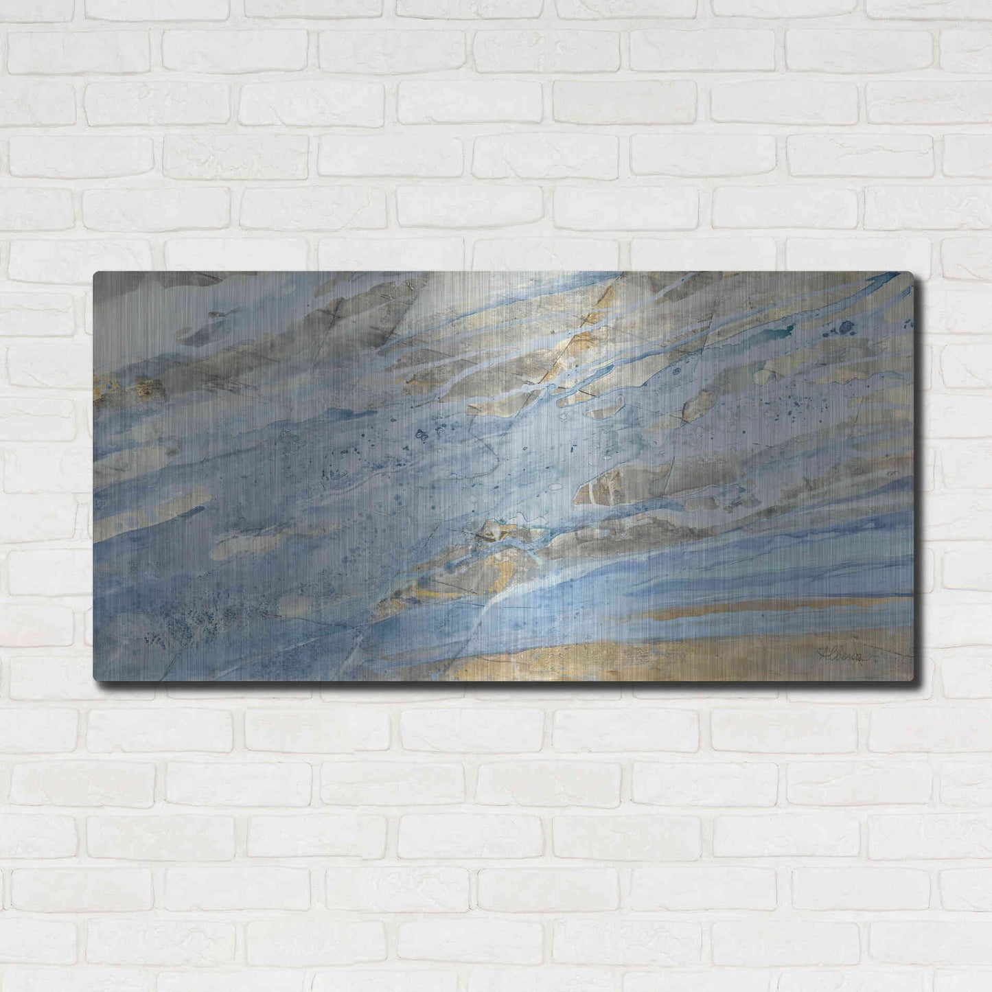 Luxe Metal Art 'Ice Flow' by Albena Hristova, Metal Wall Art,48x24