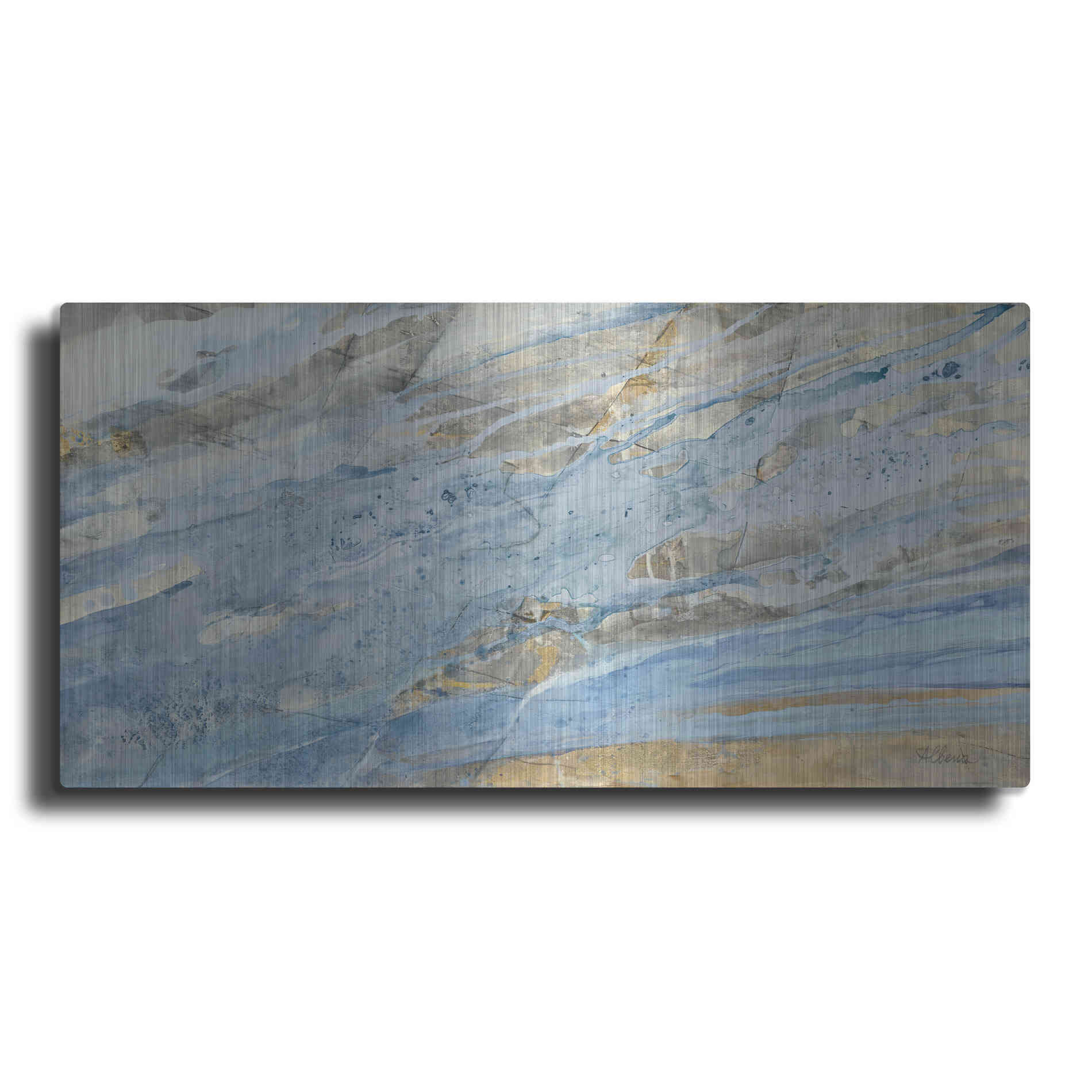 Luxe Metal Art 'Ice Flow' by Albena Hristova, Metal Wall Art