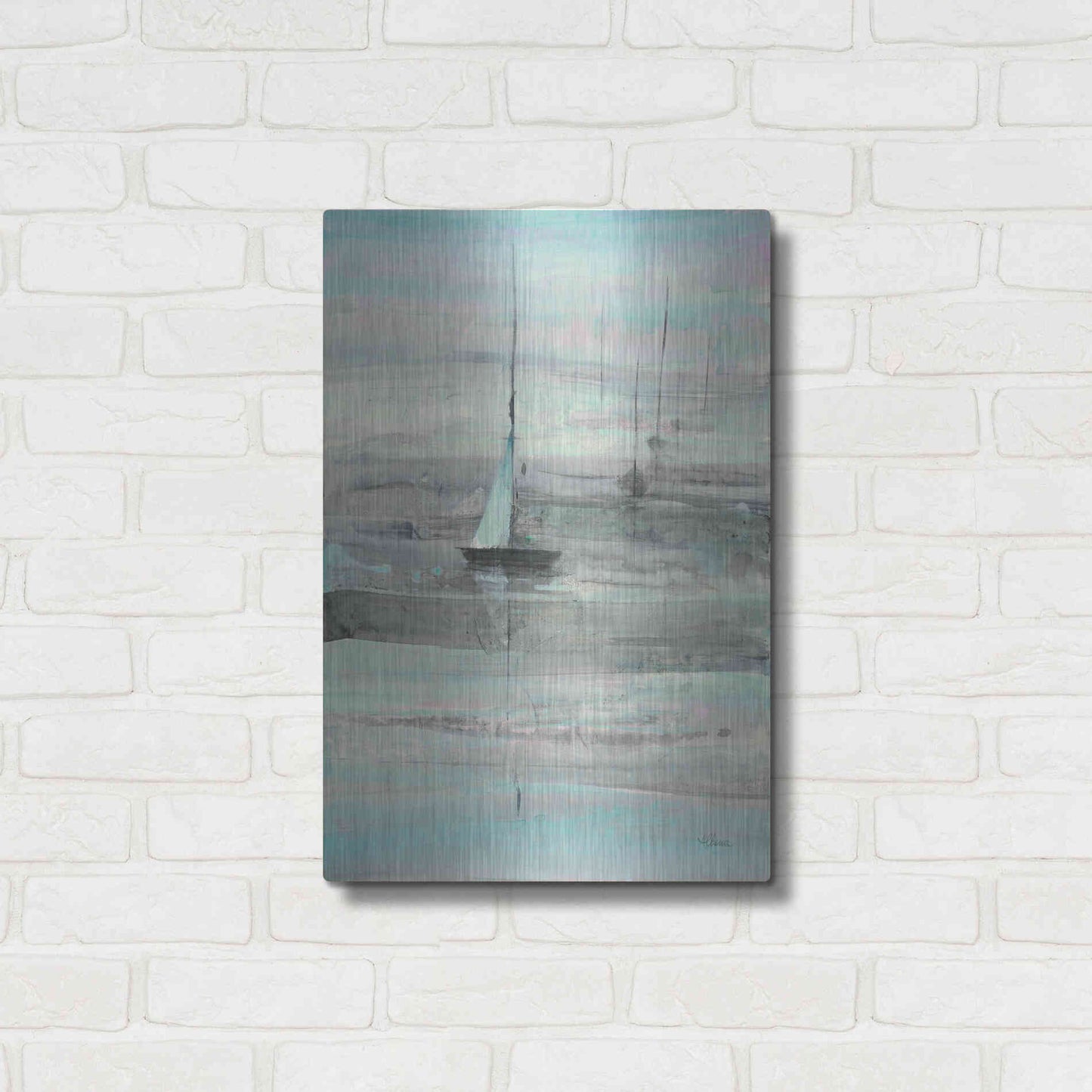 Luxe Metal Art 'Ice Sailing' by Albena Hristova, Metal Wall Art,16x24