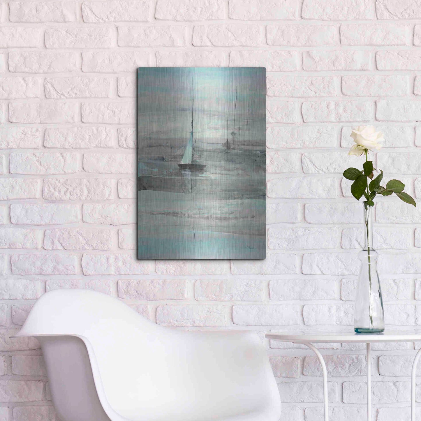 Luxe Metal Art 'Ice Sailing' by Albena Hristova, Metal Wall Art,16x24