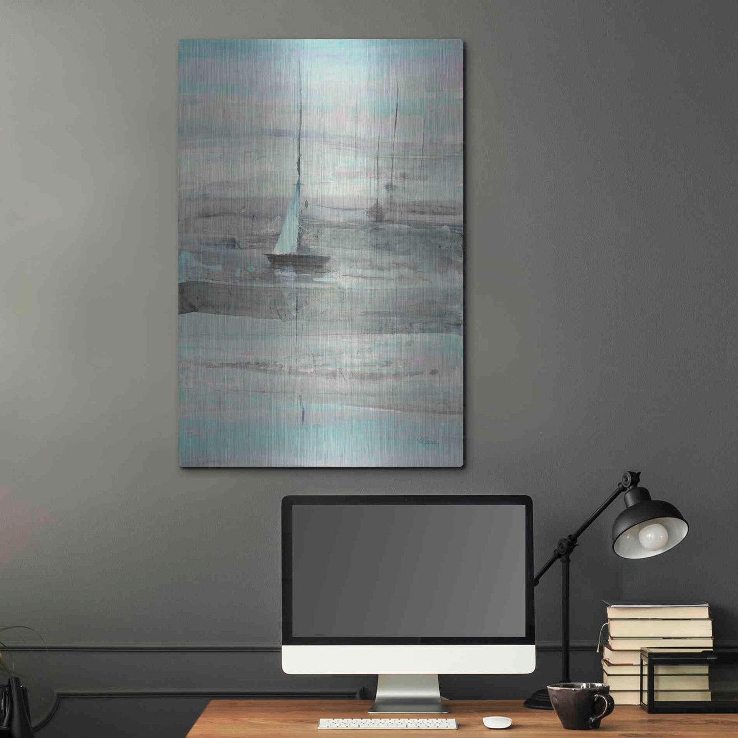 Luxe Metal Art 'Ice Sailing' by Albena Hristova, Metal Wall Art,24x36