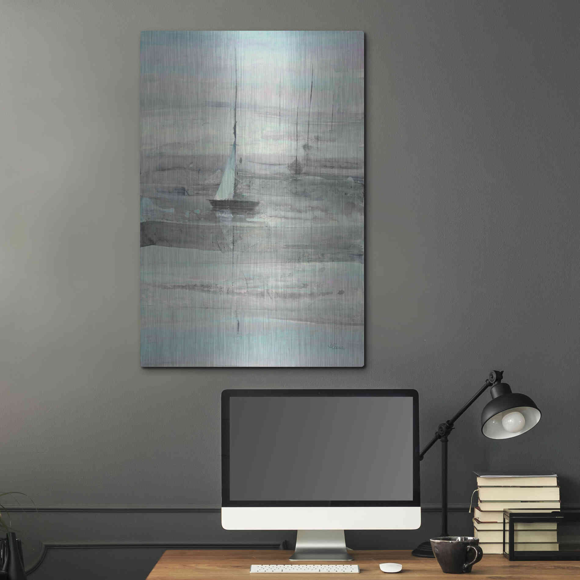 Luxe Metal Art 'Ice Sailing' by Albena Hristova, Metal Wall Art,24x36