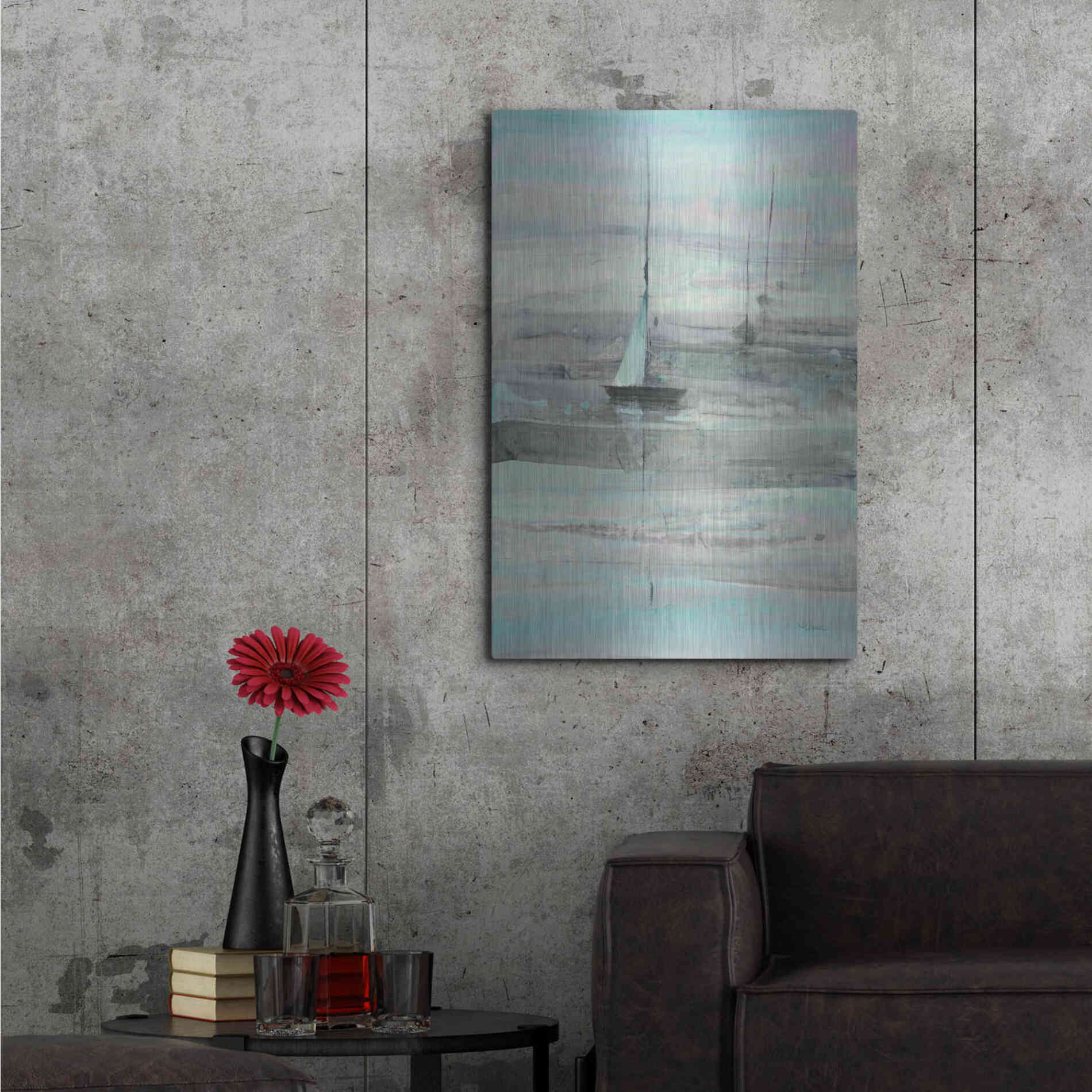 Luxe Metal Art 'Ice Sailing' by Albena Hristova, Metal Wall Art,24x36