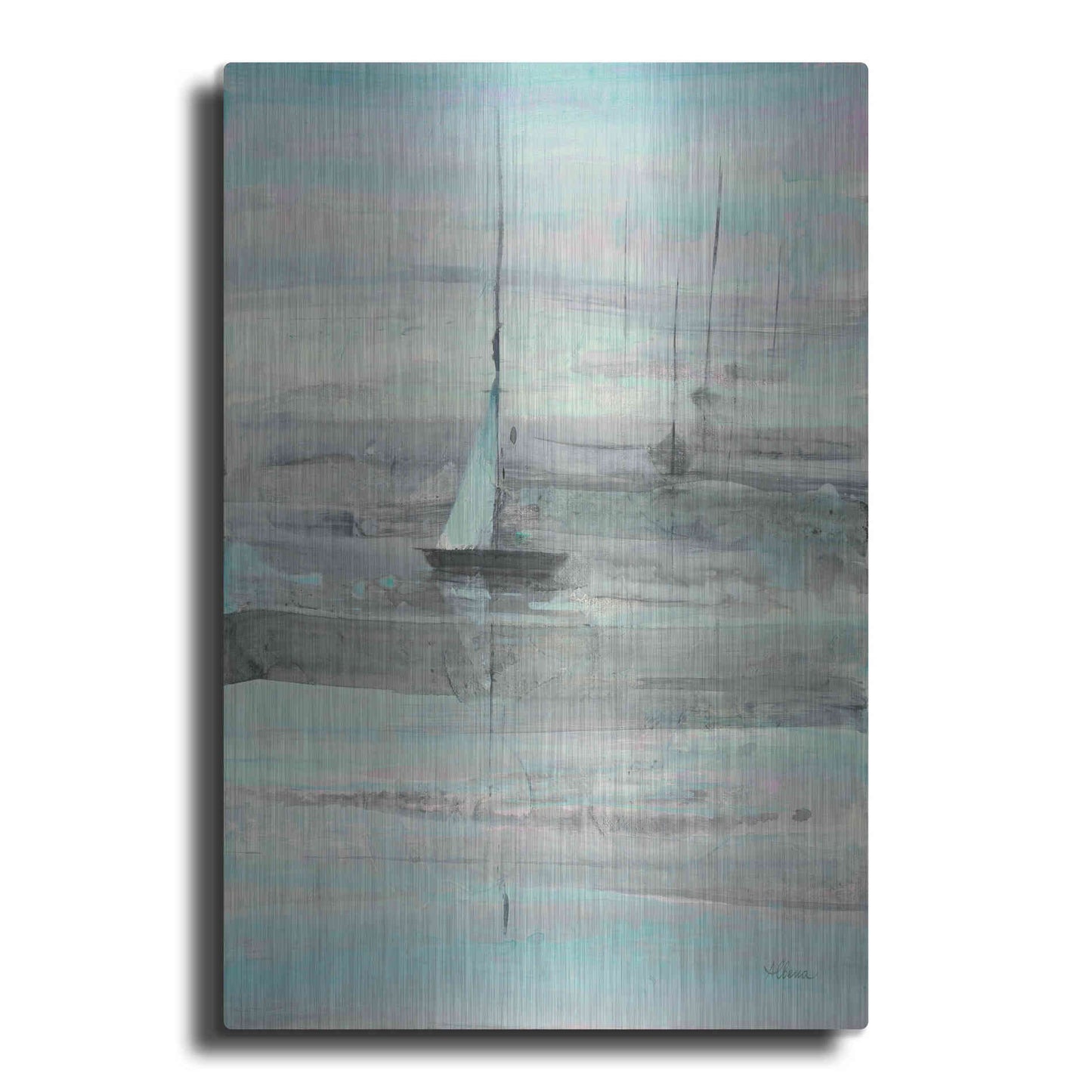 Luxe Metal Art 'Ice Sailing' by Albena Hristova, Metal Wall Art