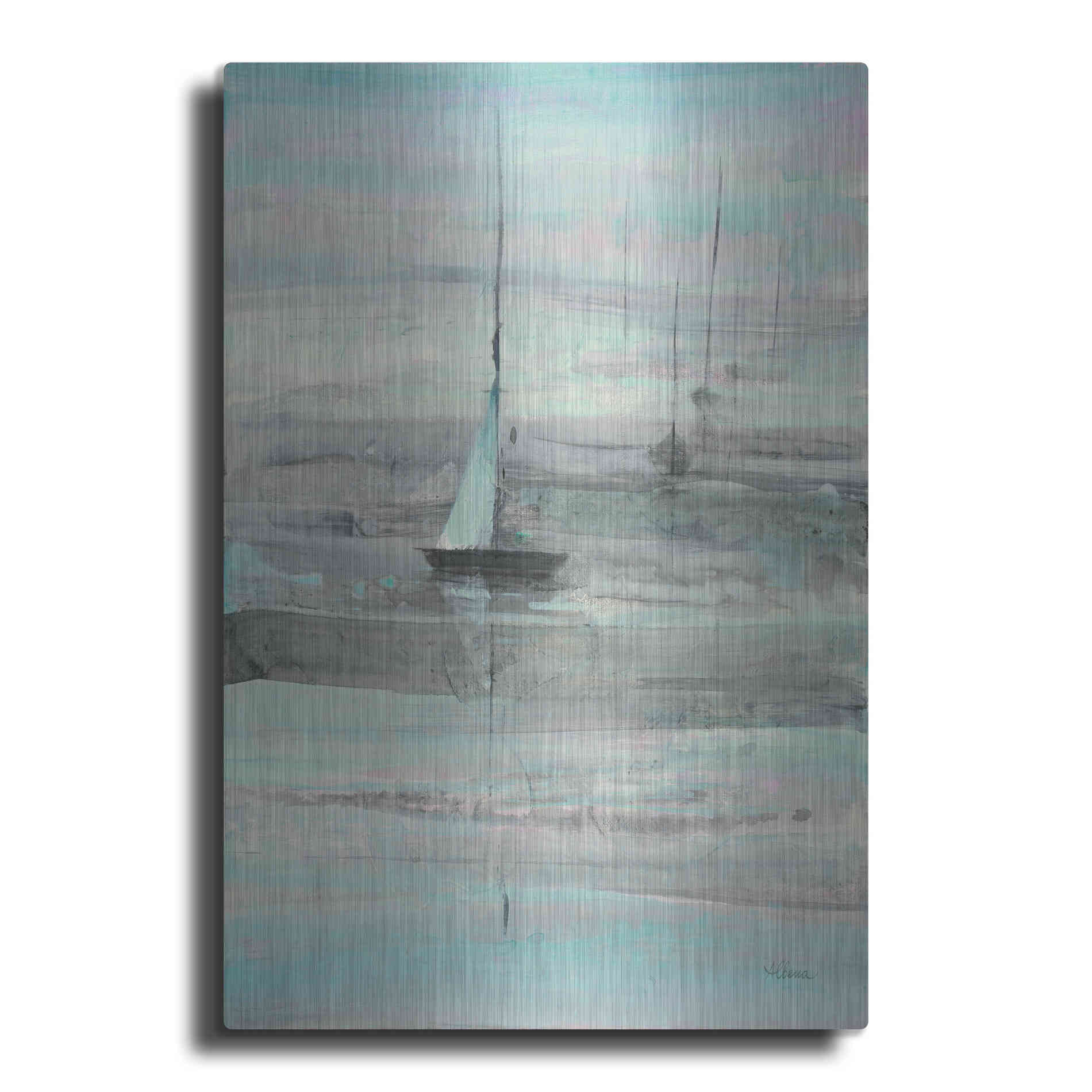 Luxe Metal Art 'Ice Sailing' by Albena Hristova, Metal Wall Art