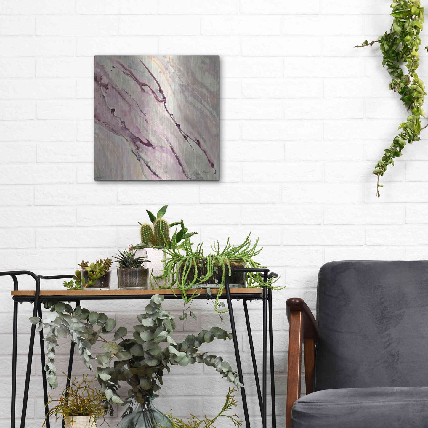 Luxe Metal Art 'Flowing II' by Albena Hristova, Metal Wall Art,12x12